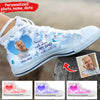 Memorial Upload Image Heaven, Never Walk Alone My Mom Dad Walks With Me Personalized High Top Shoes LPL20MAR23CT1 High Top Shoes Humancustom - Unique Personalized Gifts