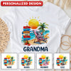 Personalized Summer Beach Grandma Mom Skull Kid Sign  Shirt LPL26APR24TP1
