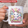 Cute Easter Bunny Grandma Mom Pastel Egg Kids Personalized Mug LPL28FEB24KL2
