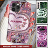 Sparkling Grandma- Mom With Sweet Heart Kids, Multi Colors Personalized Glass Phone Case NVL03JUN22TT1 Glass Phone Case Humancustom - Unique Personalized Gifts 