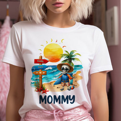 Personalized Summer Beach Grandma Mom Skull Kid Sign  Shirt LPL26APR24TP1