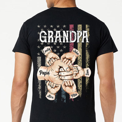 Grandpa, Papa, Daddy Hands Print Personalized T-shirt & Hoodie NTN09JUN23NY2