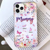 Watercolor Flowery Grandma Mom Butterfly Kids Personalized Phone Case LPL27MAR24NY2