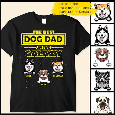 The best dog dad dog mom in the galaxy Personalized black T-shirt for Dog Lovers NTA05MAY23JI1 Black T-shirt and Hoodie Humancustom - Unique Personalized Gifts Classic Tee Black S
