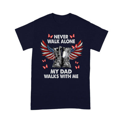 Customized never walk alone my dad walks with me T-Shirt PM19JUN21TT1 2D T-shirt Dreamship S Navy