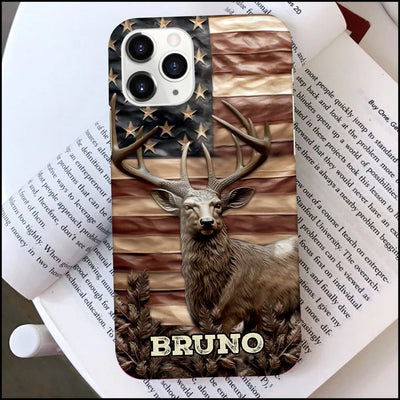 3D Deer American Flag Personalized Phone Case NTN31MAY23NA2