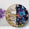 You are the only Clock that Ticking In My Heart Butterfly Gift for Couple Custom Wooden Clock Wooden Clock Human Custom Store Onesize