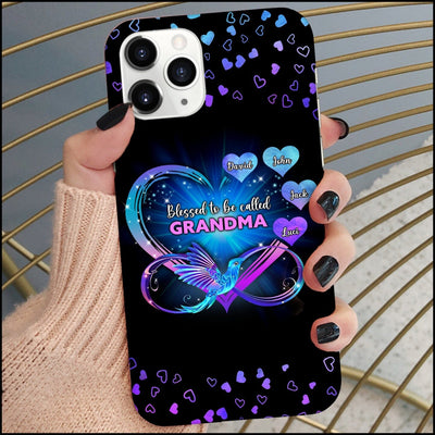 Grandma Mom Heart Infinity Hummingbird Personalized Phone Case NTA24APR23NA1 Silicone Phone Case Humancustom - Unique Personalized Gifts