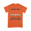 Customized At My Age I Need Cats And Glasses Cat T-Shirt Pm12Jun21Ct6 2D T-shirt Dreamship S Orange