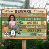 Personalized Gardener Dog Mom Funny Gift A Crazy Plant Lady & Her Spoiled Rotten Dog Metal Sign HLD05MAY23JI2 Metal Sign Humancustom - Unique Personalized Gifts