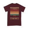 Customized Warning I Have A Crazy Grandpa Youth T-Shirt PM12JUN21CT5 2D T-shirt Dreamship S Dark Red