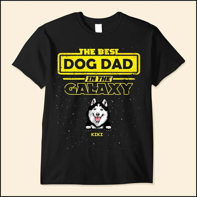The best dog dad dog mom in the galaxy Personalized black T-shirt for Dog Lovers NTA05MAY23JI1 Black T-shirt and Hoodie Humancustom - Unique Personalized Gifts
