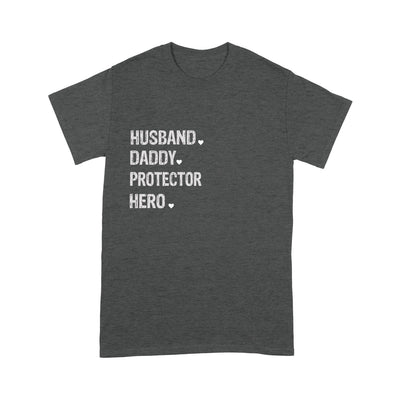 Customized Husband Daddy Protector Hero T-Shirt Pm05Jun21Ct1 2D T-shirt Dreamship S Dark Heather Grey