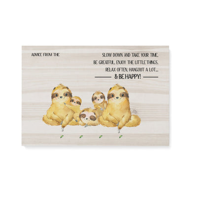 Sloth Family Slow down and Take your time personalized Canvas DHL-15TT004 Dreamship 24x16in