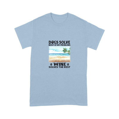 Customized Cats Solve Most Of My Problems Wine Solves The Rest T-Shirt 2D T-shirt Gearment S Light Blue
