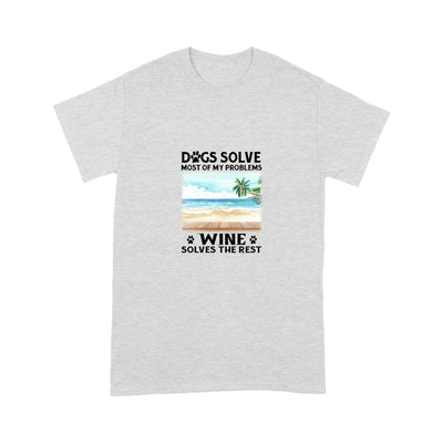 Customized Cats Solve Most Of My Problems Wine Solves The Rest T-Shirt 2D T-shirt Gearment S Ash