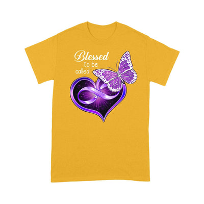 Customized Blessed to be called Grandma Mom Dad Purple Butterfly T-Shirt PM08JUL21CT2 2D T-shirt Gearment S Gold