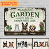 Personalized Gardener Dogs Cats Lover Garden Grown With Love Metal Sign HLD10DEC21CT1 Metal Sign Humancustom - Unique Personalized Gifts 17.5" x 12.5"