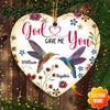 Personalized Hummingbird Couple God Gave Me You Heart Ceramic Ornament HLD27SEP21CT2 Heart Ceramic Ornament Humancustom - Unique Personalized Gifts Pack 1