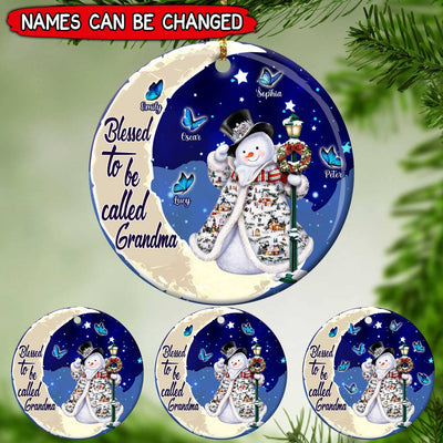 Personalized Gift For Grandma Blessed To Be Called Grandma Circle Ceramic Ornament DHL24NOV21TP1 Circle Ceramic Ornament Humancustom - Unique Personalized Gifts