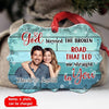 God Blessed The Broken Road Couple Personalized Custom Wooden Ornament NLA13OCT21NY1 Wood Custom Shape Ornament Humancustom - Unique Personalized Gifts