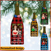 Personalized Christmas Dog Mom Wine Bottle Shape Ornament HLD13OCT21XT2 Wood Custom Shape Ornament Humancustom - Unique Personalized Gifts
