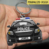 Personalized Police Car Wooden Keychain Ntk13dec21sh2 Custom Wooden Keychain Humancustom - Unique Personalized Gifts 4.5x4.5 cm