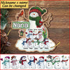 Personalized Christmas Grandma Nana Mom Snowman Wood Ornament NVL20NOV21XT1 Wood Custom Shape Ornament Humancustom - Unique Personalized Gifts Pack 1