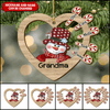 Personalized Nickname Grandma Snowman Heart-shaped Ornament Ntk08nov21TT1 Wood Custom Shape Ornament Humancustom - Unique Personalized Gifts 