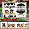 Personalized Dog Breeds Barkyard Grilin' And Chillin' Metal Sign NVL15DEC21TP1 Metal Sign Humancustom - Unique Personalized Gifts 12" x 8"