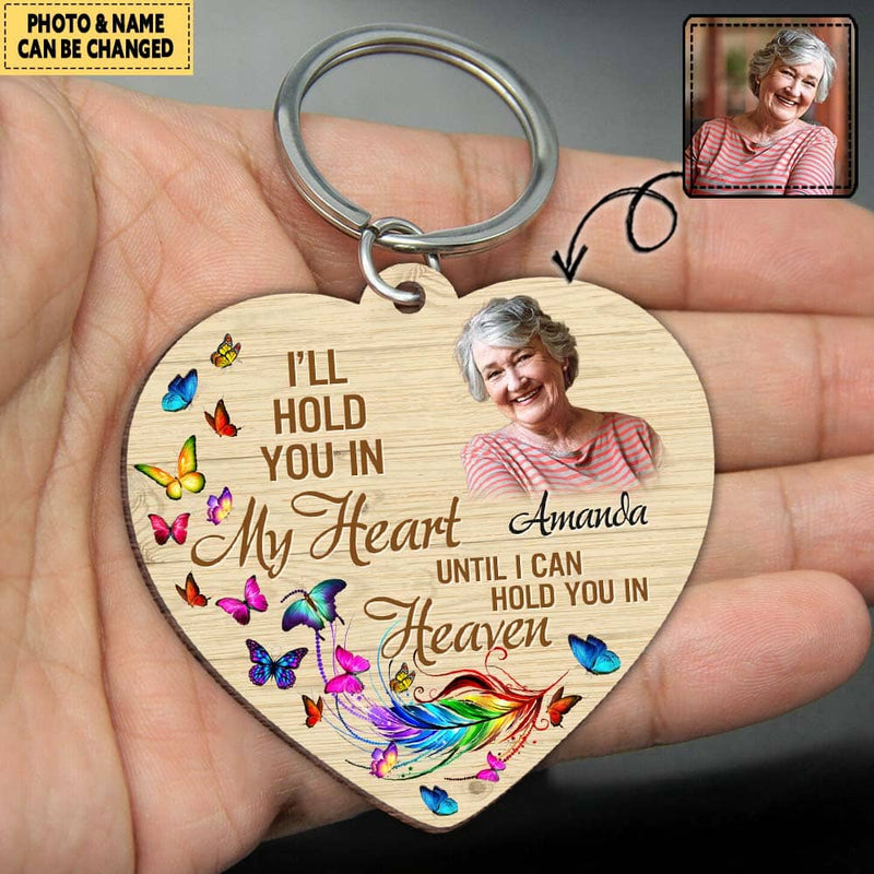Discover Personalized I'll Hold You In My Heart Wooden Keychain