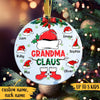 Personalized Grandma Claus Christmas Circle Ceramic Ornament DDL24SEP21CT1 Circle Ceramic Ornament Humancustom - Unique Personalized Gifts