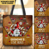 Personalized Grandma Mom Gnome Grandma's Love Bugs Mother's Day Gift Leather Pattern Tote Bag HLD15DEC21VN1 Tote Bag Humancustom - Unique Personalized Gifts Size S (33x33cm)