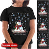 Personalized Snowman Grandma Grandkids Snowflakes Tshirt HLD10NOV21DD1 Black T-shirt Humancustom - Unique Personalized Gifts
