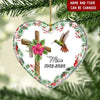Personalized Gift Memorial Hummingbird and Cross Heart Ceramic Ornament DHL23NOV21NY3 Heart Ceramic Ornament Humancustom - Unique Personalized Gifts