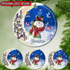 Granda Snowman Loves Kids To The Moon And Back Personalized Circle Ornament LPL24NOV21TP2 Wood Custom Shape Ornament Humancustom - Unique Personalized Gifts Pack 1