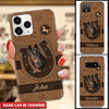 Personalized Horse with Hoofprints Leather Pattern Silicone Phonecase LPL23DEC21TP1 Silicone Phone Case Humancustom - Unique Personalized Gifts Iphone iPhone SE 2020