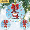 Christmas Grandma Snowman with Sweets Candy Kids Circle Ceramic Ornament LPL22OCT21VN3 Circle Ceramic Ornament Humancustom - Unique Personalized Gifts