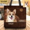 Leather Pattern Custom Dog Photo Tote Bag LPL15OCT21VN1 Tote Bag Humancustom - Unique Personalized Gifts