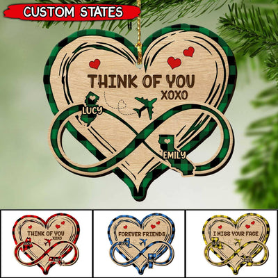 Personalized State I Miss Your Face Infinity Love Wood Custom Shape Ornament DHL02NOV21TP1 Wood Custom Shape Ornament Humancustom - Unique Personalized Gifts