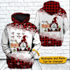 Personalized Grandma Gnome Grandkids Hearts Red Caro Hoodie 3d HLD05NOV21TT1 3D T-shirt Humancustom - Unique Personalized Gifts