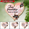 Personalized State True Friendship Knows No Distance Wood Custom Shape Ornament DHL03NOV21TP1 Wood Custom Shape Ornament Humancustom - Unique Personalized Gifts