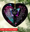 Your wings were ready but my heart was not Memorial Personalized Heart Ceramic Ornament DDL01OCT21NY1 Heart Ceramic Ornament Humancustom - Unique Personalized Gifts