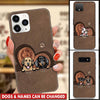 Personalized Leather pattern Dogs Phone case LPL10SEP21TP2 Silicone Phone Case Humancustom - Unique Personalized Gifts