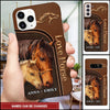 Horse Couple Custom Name Leather Pattern Personalized Phone case KNV21DEC21NY1 Silicone Phone Case Humancustom - Unique Personalized Gifts Iphone iPhone SE 2020