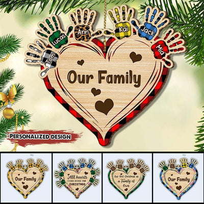 Personalized Gift For Family Our First Christmas As A Family Of Custom Number Wood Custom Shape DHL20NOV21VA1 Wood Custom Shape Ornament Humancustom - Unique Personalized Gifts
