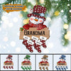 Personalized Grandma Mom Snowman Christmas Socks Gift Wood Ornament DDL15NOV21VA1 Wood Custom Shape Ornament Humancustom - Unique Personalized Gifts