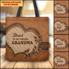 Personalized Grandma Mom Mother's Day Family Gift Butterflies Heart Leather Pattern Tote Bag HLD16DEC21TT1 Tote Bag Humancustom - Unique Personalized Gifts Size S (33x33cm)
