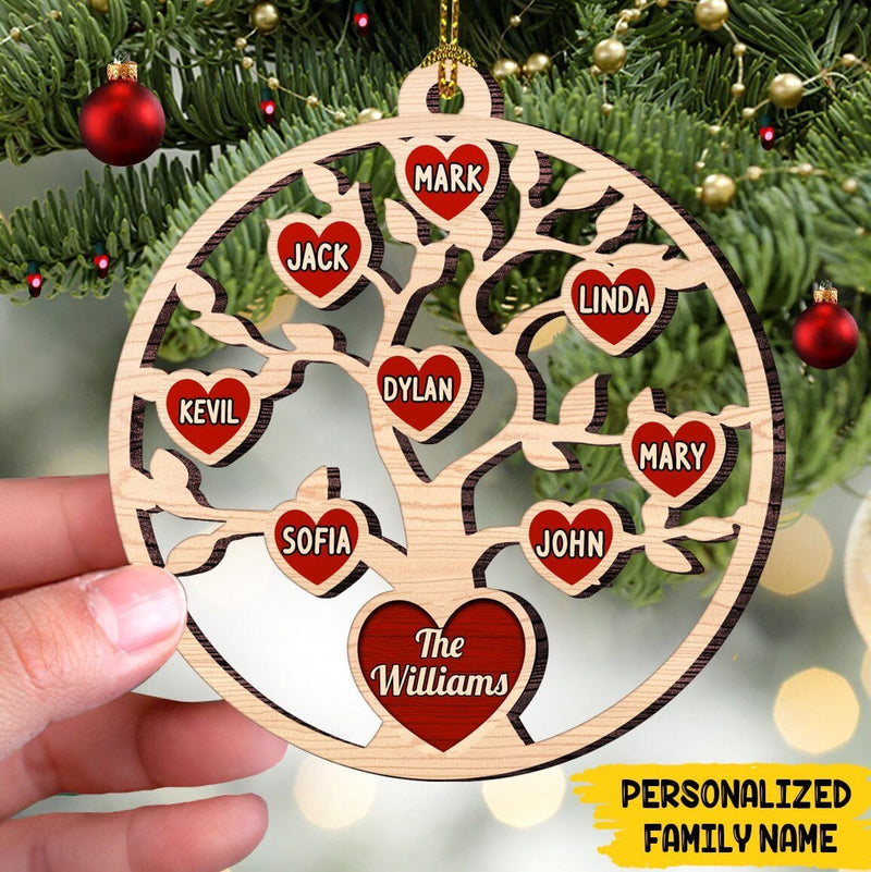 Family Tree Of Life Personalized Wood Ornaments