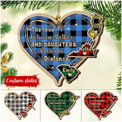 Personalized State Mother and Daughter Forever Linked Together Wood Custom Shape Ornament DHL02NOV21DD1 Wood Custom Shape Ornament Humancustom - Unique Personalized Gifts